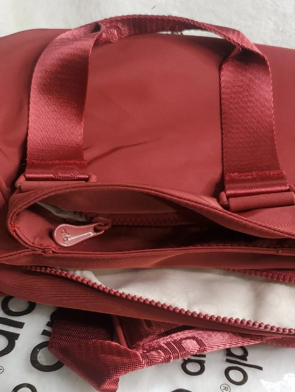 ALO Yoga Red Shoulder Bag with Detachable Branded Strap
